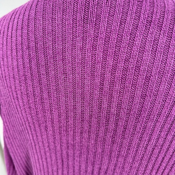 Eileen Fisher Cardigan Sweater Knit Open Draped Linen Purple Size Petite large - Picture 7 of 13